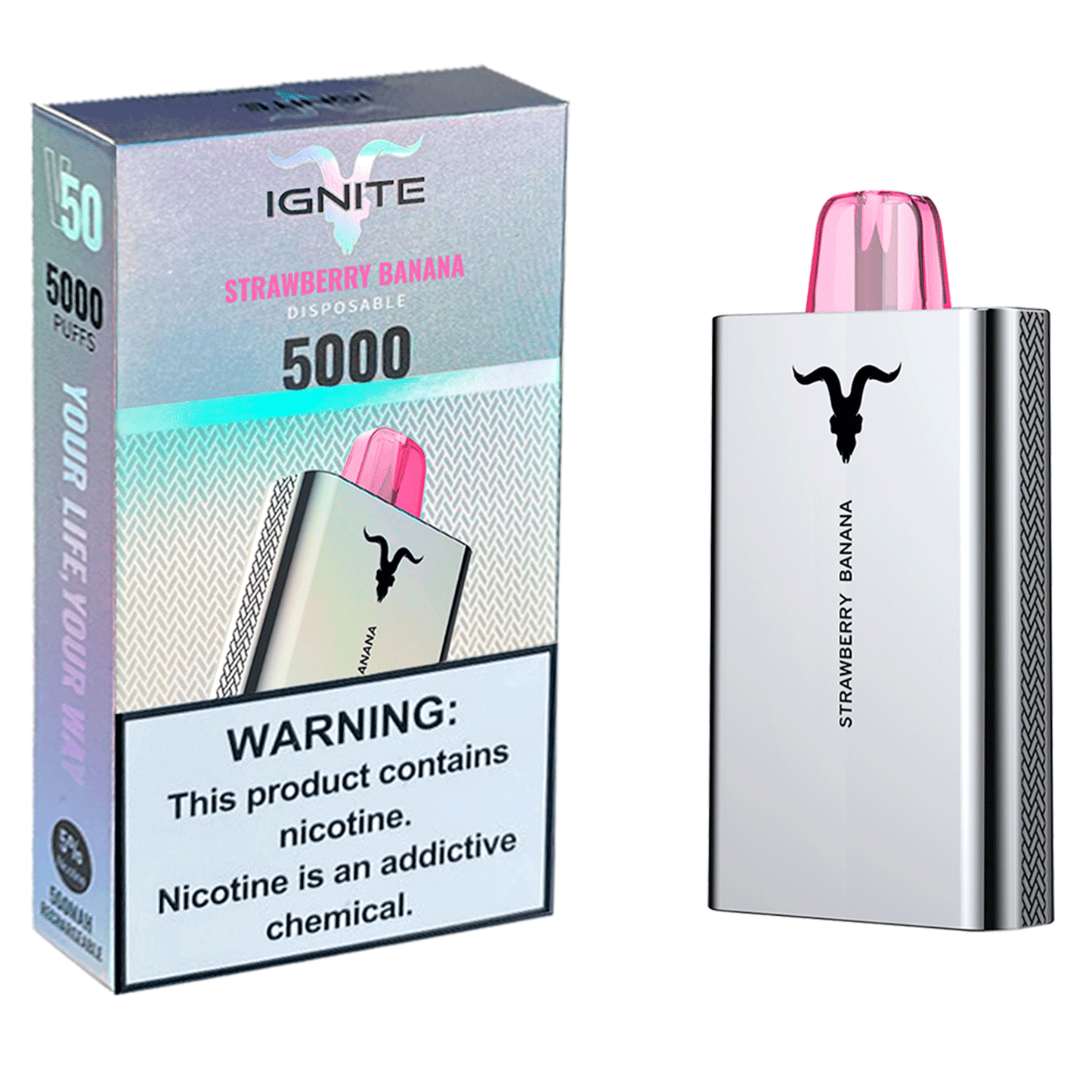 Pod Desechable Ignite V50 5000 Puffs - Strawberry Banana