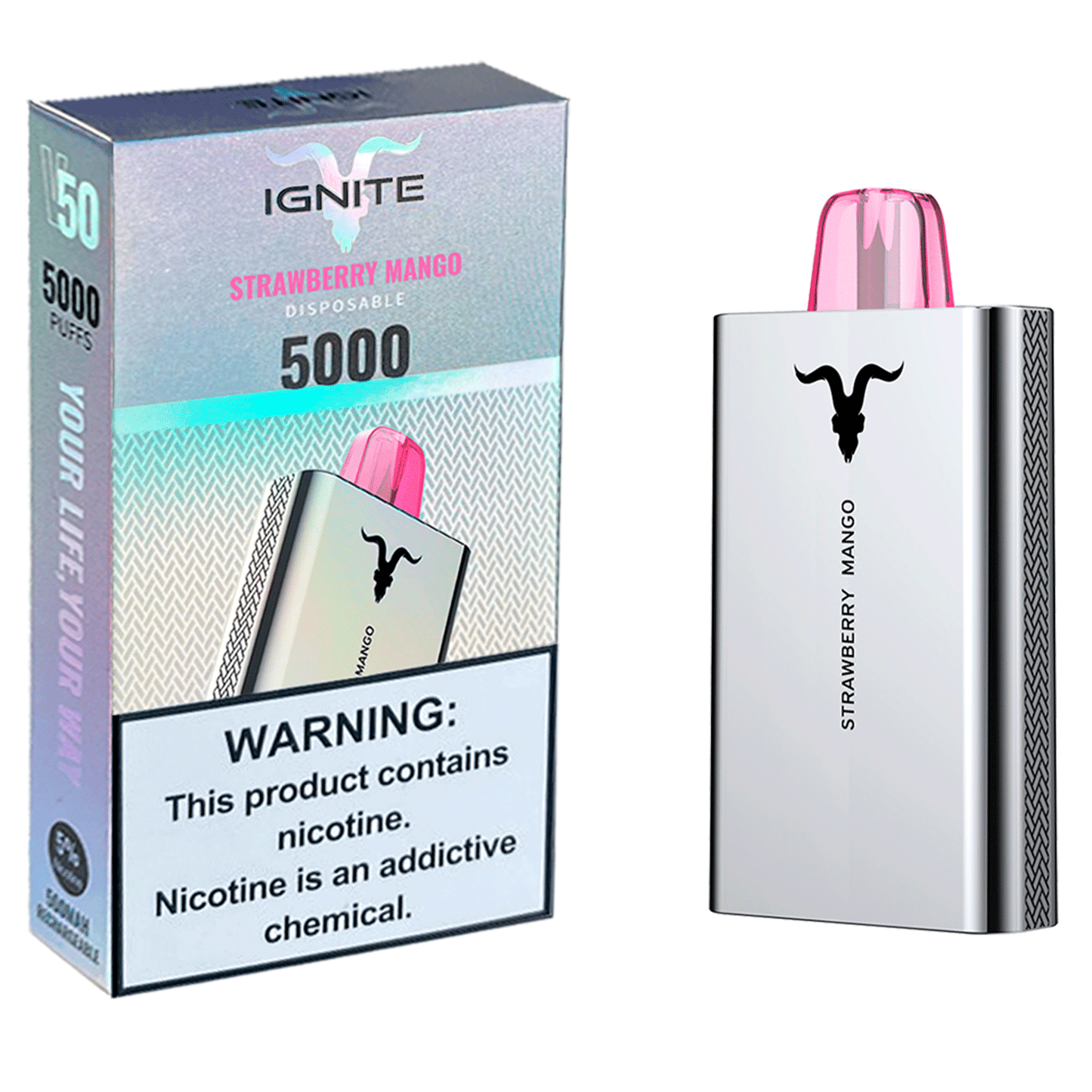Pod Desechable Ignite V50 5000 Puffs - Strawberry Mango