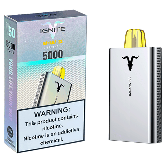 Pod Desechable Ignite V50 5000 Puffs - Banana Ice