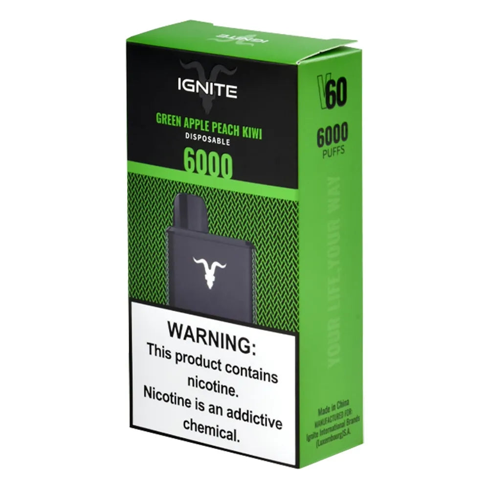 Pod Desechable Ignite V60 - Green Apple Peach Kiwi